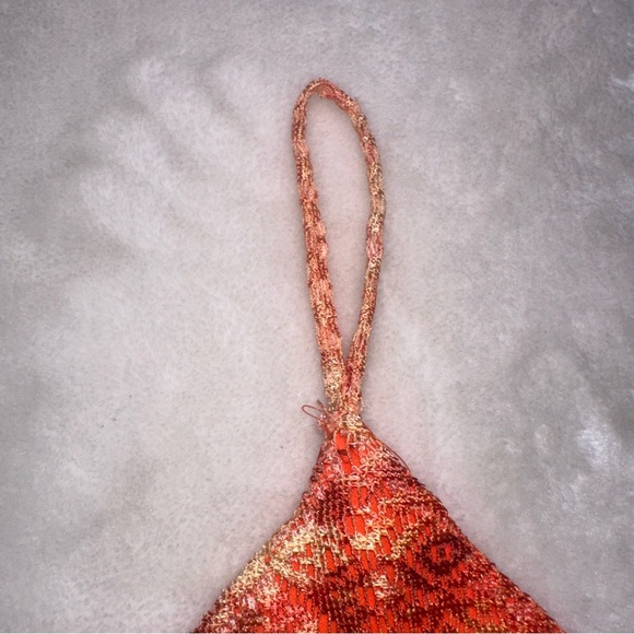 Vintage Y2K Evolution Orange Lace Fringe Tank Top Size Large - Picture 12 of 12